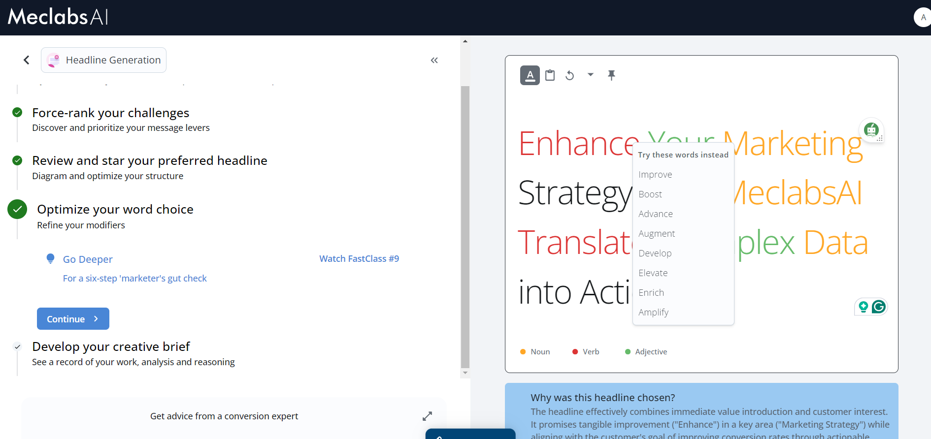 MeclabsAI headline generator : Noun Verb Adjective