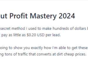 Low Payout Profit Mastery 2024
